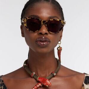 New! Roberto Cavalli SRC031 0777 Chic Havana Claw Sunglasses, Authentic